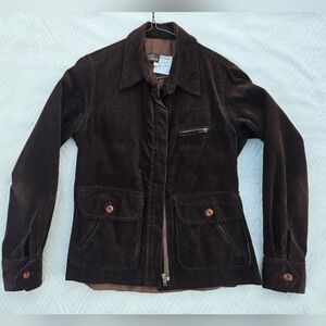 Vintage Macy's Perspective Brown Corduroy Utility Jacket Juniors 11 Womens XS